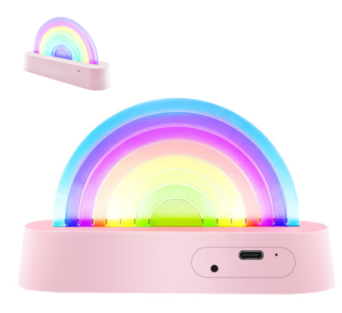 Lampka zmieniająca kolor pod wpływem dźwięku różowa Lalarma