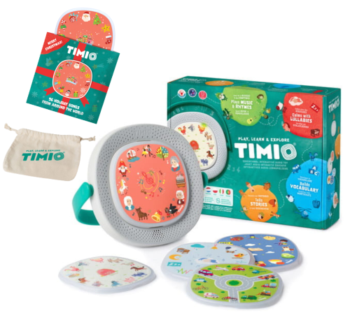 TIMIO + DYSK ŚWIĄTECZNY Interaktywna zabawka edukacyjna do nauki języków z 5 dyskami