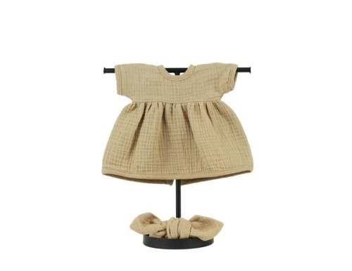 miniland sukienka i opaska cappuccino dla lalki 38 cm