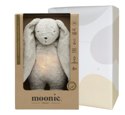 Moonie 2.0 GRAY Szumiący Królik Organic z lampką nocną