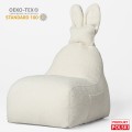 Uszata pufa siedzisko z oparciem Funny Bunny Teddy - Off White The Brooklyn Kids miękka i wygodna