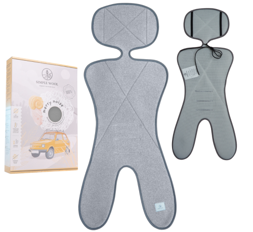Wkładka do fotelika LITTLE MERRY G0 z wełny merino szara Simple Wool
