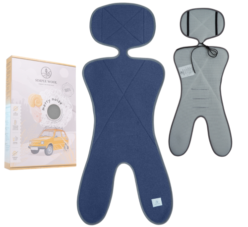 Wkładka do fotelika LITTLE MERRY G0 z wełny merino grafitowa Simple Wool