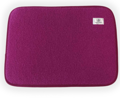 Płaska poduszka z wełny merino Fuksja Simple Wool