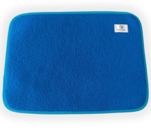 Płaska poduszka z wełny merino Niebieska Simple Wool