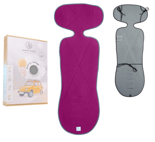 Wkładka do fotelika VERY MERRY G2 z wełny merino fuksja Simple Wool
