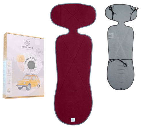 Wkładka do fotelika VERY MERRY G2 z wełny merino bordowa Simple Wool