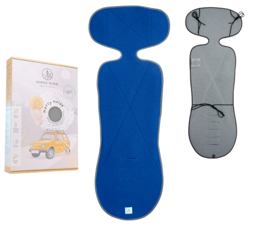 Wkładka do fotelika VERY MERRY G2 z wełny merino niebieska Simple Wool