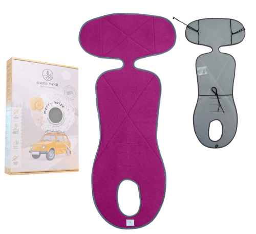 Wkładka do fotelika MORE MERRY G1 z wełny merino fuksja Simple Wool