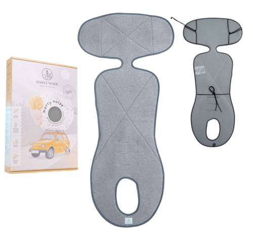 Wkładka do fotelika MORE MERRY G1 z wełny merino szara Simple Wool 
