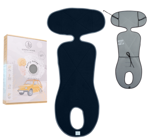 Wkładka do fotelika MORE MERRY G1 z wełny merino czarna Simple Wool