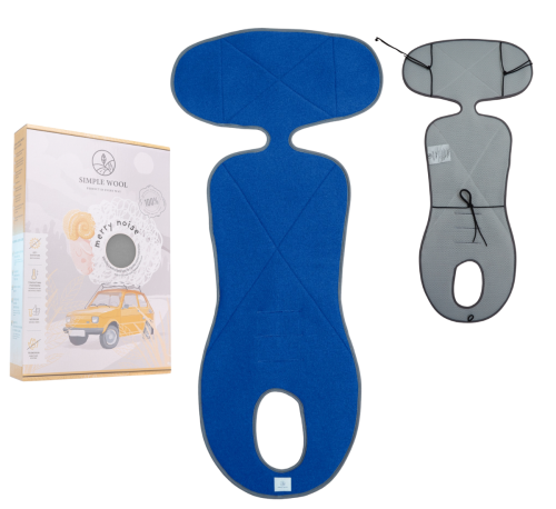 Wkładka do fotelika MORE MERRY G1 z wełny merino niebieska Simple Wool