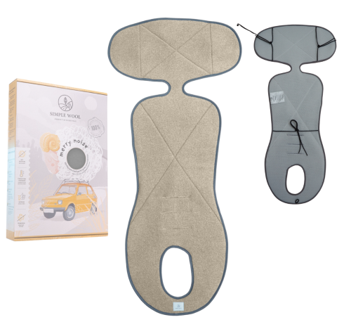 Wkładka do fotelika MORE MERRY G1 z wełny merino beżowa Simple Wool