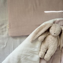 Lniana pościel dwustronna dla dziecka Linen White i Sepia Rose / BabySteps