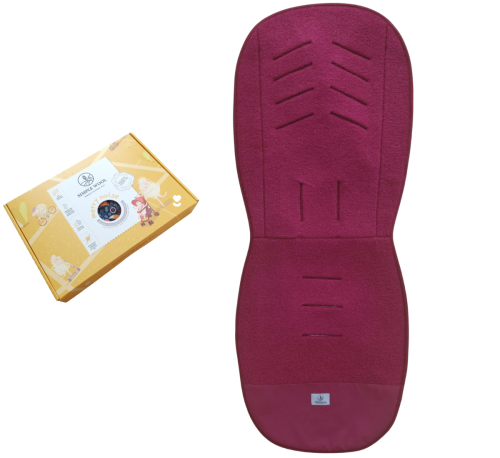 Wkładka do wózka Simple Wool EXTRA MERRY z wełny merino Bordowa