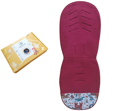 Wkładka do wózka Simple Wool EXTRA MERRY z wełny merino Bordowa Rycerze