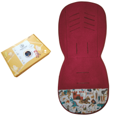 Wkładka do wózka Simple Wool UNI MERRY z wełny merino Bordowa Rycerze