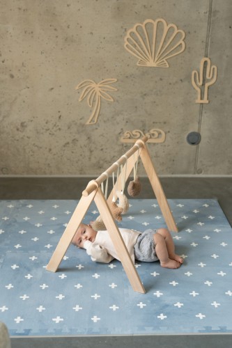 Mata piankowa 120x180 Puzzle CROSS AZURE Olya Kids