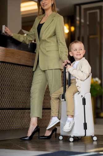 MiaMily walizka podróżna średnia z siedziskiem dla dziecka Light Grey