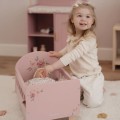 Drewniane łóżeczko dla lalek z pościelą FSC Little Dutch różowe
