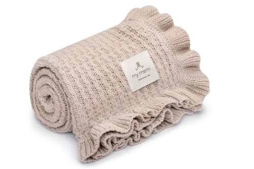 Kocyk bambusowy z falbanką 85x105 beige / My Memi