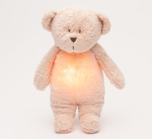 Moonie 2.0 ROSE różowy Szumiący Miś Organic z lampką nocną