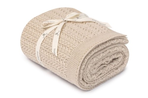 Otulacz ze 100% wełny merino Beige LEAVES My Memi