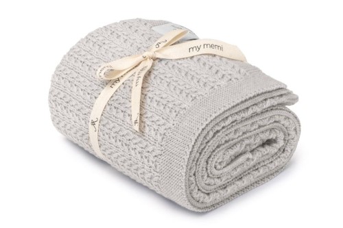 Otulacz ze 100% wełny merino Grey LEAVES My Memi