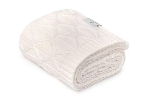 Ciepły kocyk ze 100% wełny merino Cream WAVE My Memi