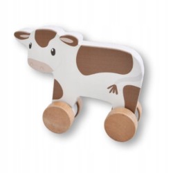 Drewniana krówka na kółkach Little Dutch