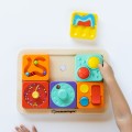 PlayTab Sensoryczne Kwadraty - Zestaw 1 z Przekładankami Fat Brain Toys zabawa w podróży