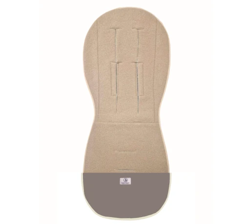 Wkładka do wózka Simple Wool z wełny merino Pionowe wycięcia Beżowa