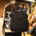 Plecak dla mamy MODERN STYLE czarny BabyOno z zaczepami do wózka