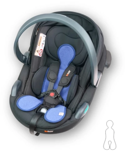 Wełniana wkładka termoregulacyjna MINI merino do fotelika 0–13 kg Denim Patulove