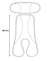 Dwuczęściowa wełniana wkładka termoregulacyjna MIDI merino do fotelika do 105 cm Wrzos Patulove z siatką dystansową