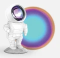 Lampka projekcyjna Astronauta Niebieska tęcza MOB