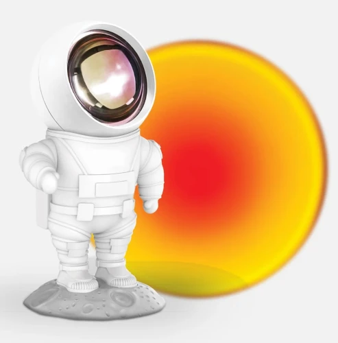 Lampka projekcyjna Astronauta Pomarańczowy zachód słońca MOB