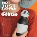 Butelka termiczna ze słomką Bestie Panda 460 ml Asobu ze stali nierdzewnej