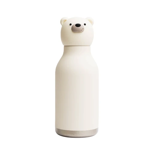 Butelka termiczna ze słomką Bestie Niedźwiedź Polarny 460 ml Asobu