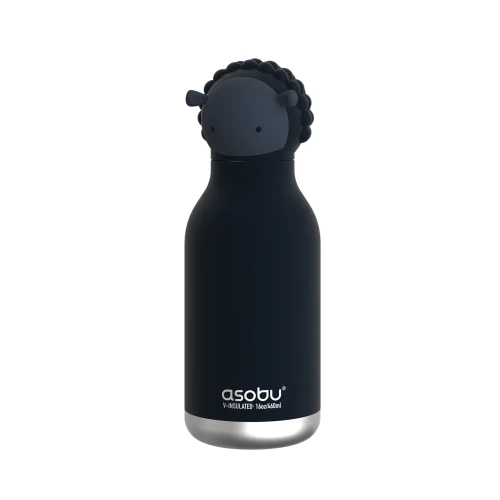 Butelka termiczna ze słomką Bestie Owca czarna 460 ml Asobu