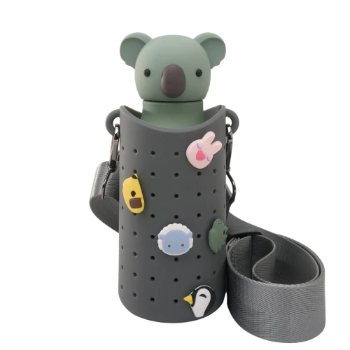 Etui na butelkę z paskiem Bestie Sling szare Asobu