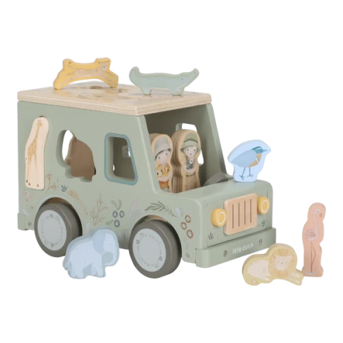 Drewniany samochód sorter Safari Friends FSC Little Dutch