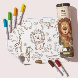KidSketch Silikonowa mata do kolorowania i pisania Safari Kidinex