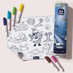 KidSketch Silikonowa mata do kolorowania i pisania Under Sea Kidinex