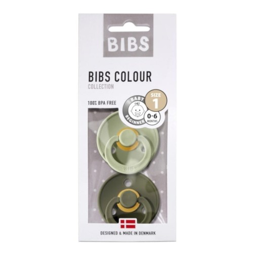 Smoczek uspokajający 2 szt kauczuk Hevea SAGE & GREEN HUNTER S / BIBS