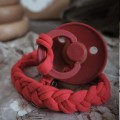 warkoczykowa bawełniana zawieszka do smoczka Pacifer holder Strawberry