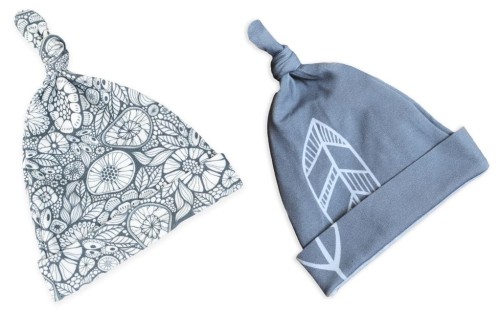 Czapeczka Krasnal 2szt. Piórka-Grey 2-4 miesiące Sleepee