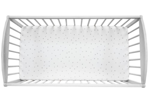 Prześcieradło do łóżeczka We care Szare Kropki 140x70 / Sleepee