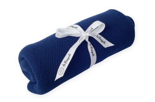 Kocyk dziany Bambusowy 95x75 Granatowy / Le Pampuch