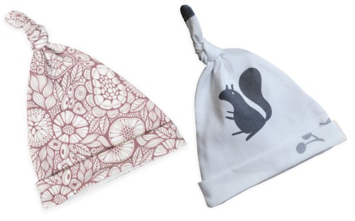 Czapeczka Krasnal 2szt. Wiewióry-Pink 0-2 miesiące/ Sleepee 